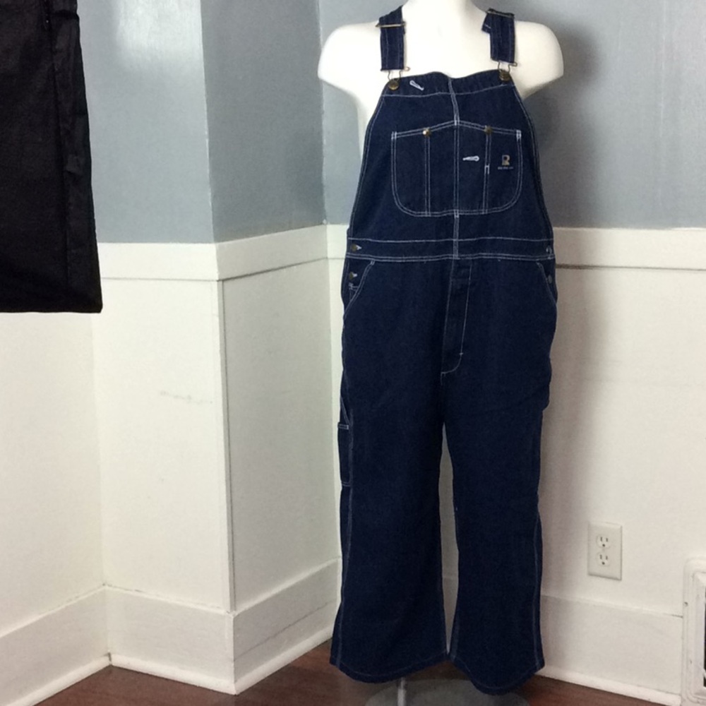 Real Work Wear 100% Cotton Mens Bib Overalls Sz 46X23
